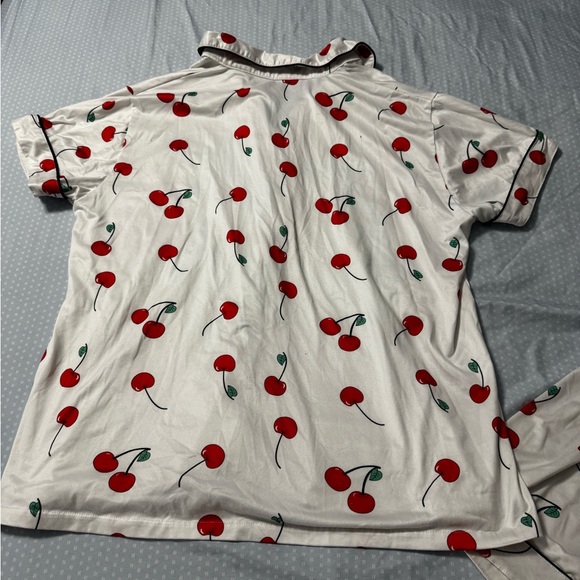 Cherry Pattern Women's Pajama Set - Picture 3 of 3